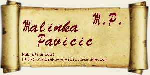 Malinka Pavičić vizit kartica
